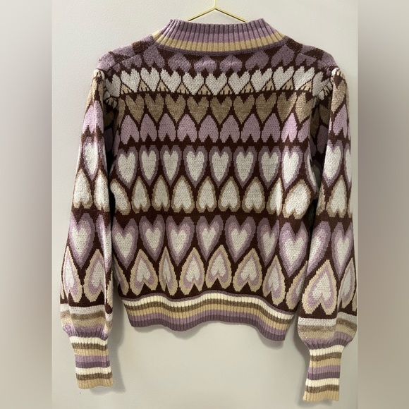 NWT, Listicle V DAY Full of Heart Mock Neck Puff Sleeve Knit Sweater - Picture 8 of 8